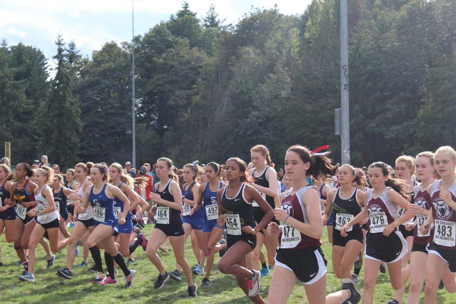 Girls Cross Country Running Hard To The Finish Line – The Miter